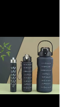 3-in-1 Motivational Water Bottle Set