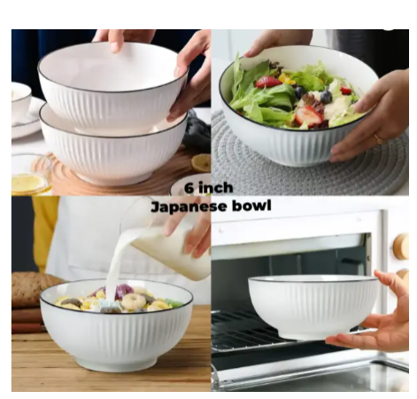 OFFER OFFER Japanese bowls 6pcs – Premium Quality Ceramic Plate Set for Dining Elegance & Durability – Ideal for Home, Restaurants & Gifts