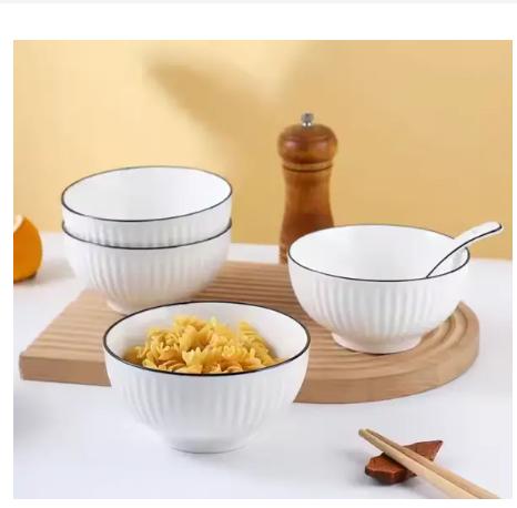 OFFER OFFER Japanese bowls 6pcs – Premium Quality Ceramic Plate Set for Dining Elegance & Durability – Ideal for Home, Restaurants & Gifts