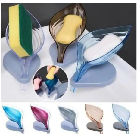 Leaf Shaped Soap Holder Sticks with Sanction-The Leaf Shaped Soap Holder combines functionality with a charming design, featuring a leaf motif that adds a touch of nature to your bathroom or kitchen.