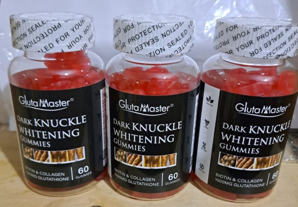 GlutaMaster Dark Knuckles Whitening Gummies with Biotin, Collagen and Glutathione lightening brightening gummies