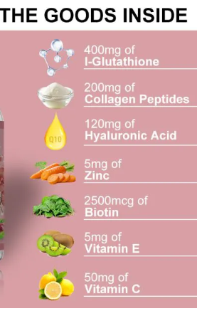 GlutaMaster SKIN WHITENING GUMMIES With Glutathione, Collagen & Biotin For Hydrated Youthful Skin Glow and Spots Fading Anti-aging Gummies.New