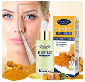 Guanjing Turmeric Face Serum Plant Extracts Complex For Anti-inflammatory, Anti-acne & repair and Anti-oxidation with effective results on your face. Turmeric Face Serum