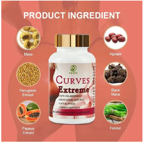 Extreme Curves Big Butt Enlargement capsules Buttock Enhancement; Butt And Hip Enlargement Firming with Maca 60-Capsules Curves Extreme