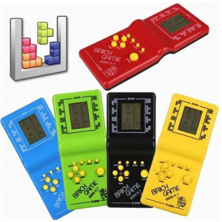 Brick Game Large Screen Tetris Game Console Classic Retro Children Brain Improving game Handheld Game Console Electronic Toy Lcd Brick Game E-9999 Brick Game