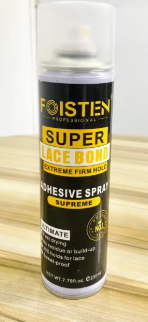Foisten Super Lace Bond Lace Melting Spray Wig Glue Special Hair Glue Spray Lace Glue Spray Active Adhesive Spray, Original Adhesive Spray, or Supreme Adhesive Spray.  Say goodbye to wig worries