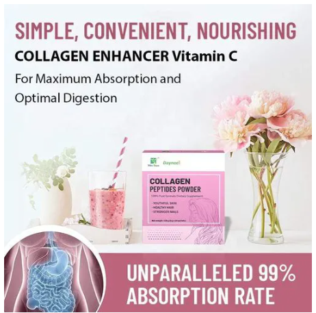 Daynee Collagen Peptides Powder Secret Formula For Youthful Skin, Healthy Hair, and Stronger Nails Whitening Glow Enzymes Protein Powder 100% Pure Formula Dietary Supplement
