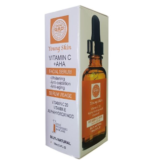 Young Skin Vitamin C + AHA Facial Serum Brightens Skin, Evens Tone, Exfoliates, Smooths Texture, Reduces Dark Spots, Boosts Radiance Facial Serum