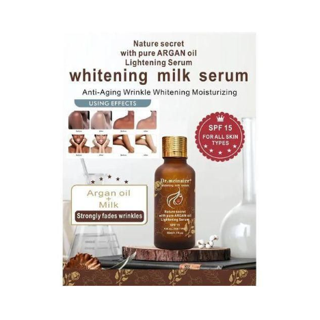 Dr. Meinaier Whitening Milk Serum with Pure Argan Oil is a luxurious skincare treatment designed to brighten and hydrate the skin. This serum delivers essential nutrients  hydrates and revitalizes you