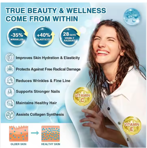 NEOCELL MARINE COLLAGEN With Beauty Blend HYALURONIC ACID /MSM/ VITAMIN C For skin hydration and healthy hair, nails and joint support