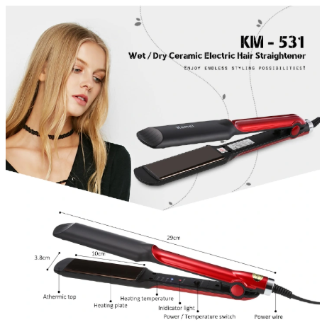 2 in 1 hair straightener ceramic flat irons straightening iron curling styling hair tool. Hair curler with REIMIONGTON Original heats up quickly and distributes heat evenly to reduce frizz and protect