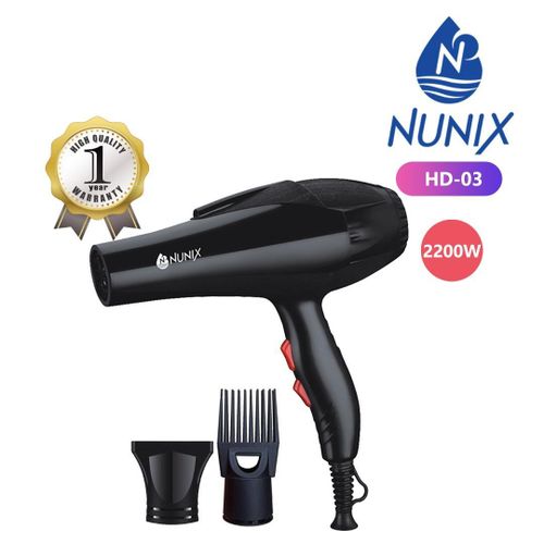 Nunix Top Quality Blow Dry Hair Dryer HD-03 – Powerful Salon-Grade Styling with Fast Drying and Heat Protection