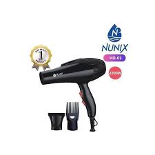 Nunix Top Quality Blow Dry Hair Dryer HD-03 – Powerful Salon-Grade Styling with Fast Drying and Heat Protection