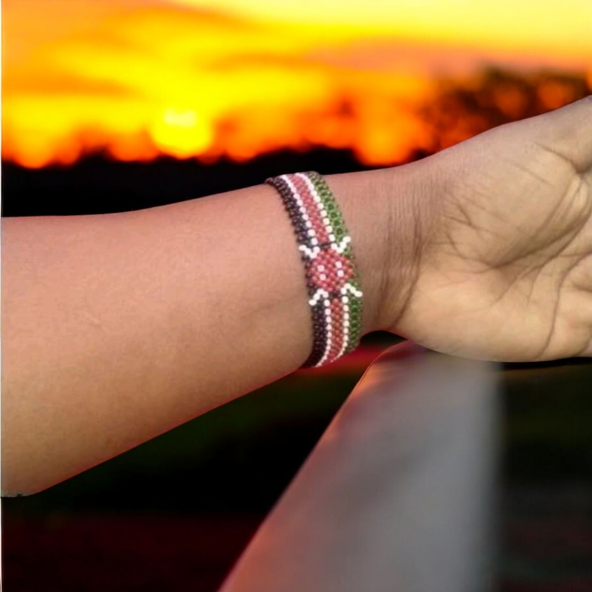 Kenyan bracelet  Unisex BEADED BRACELET Fashion Kenya Flag Colours kenya bracelet