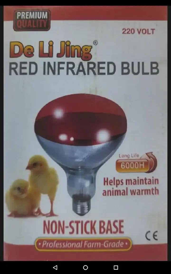 Red Infrared Chicken Bulb Professional Farm Garage with 6000h Long Life Helps Maintain Animal Warmth. Pemium Quality with a Non-stick Base Infrared Brooder Heat Lamp Bulb, Poultry, chicken Bulb