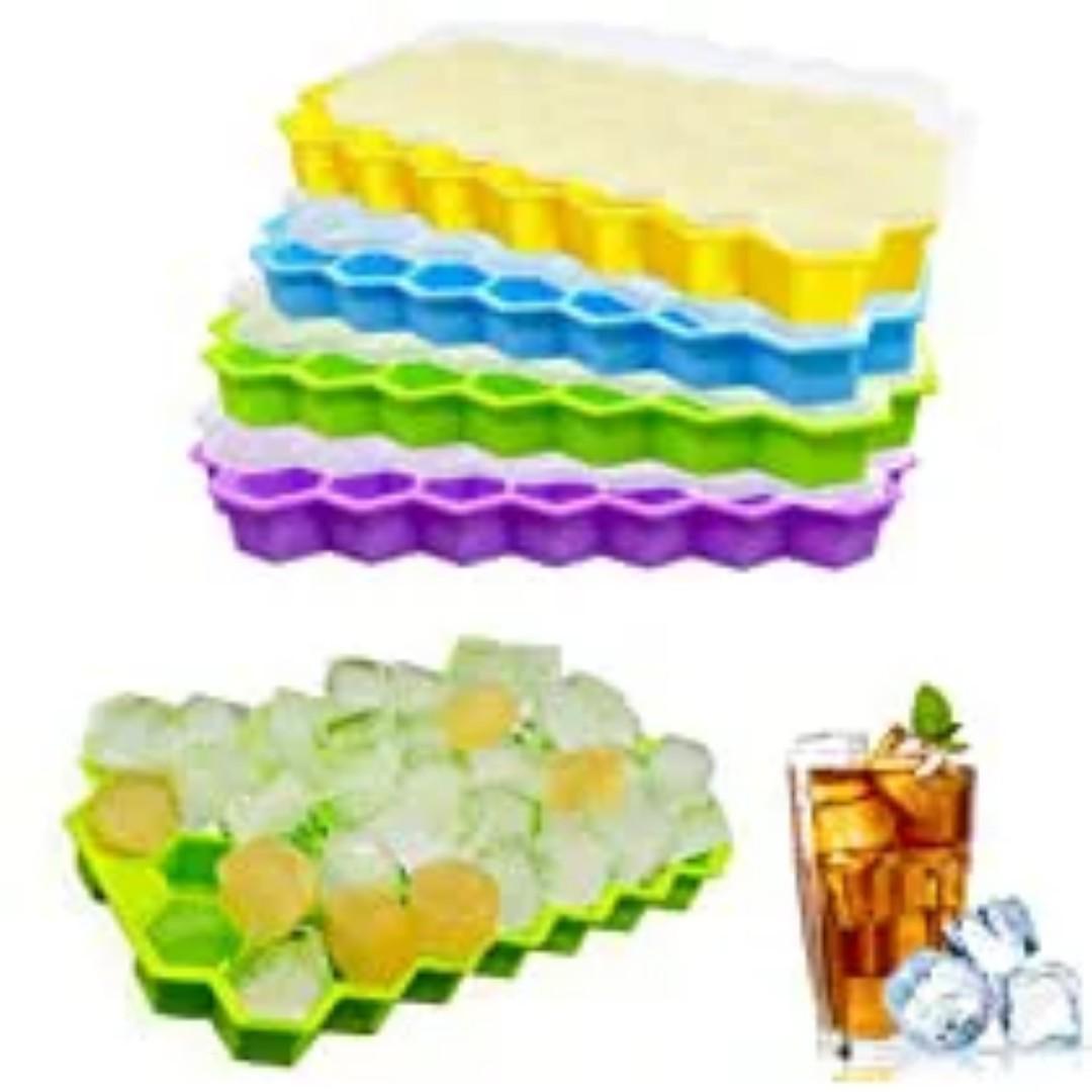 37 Grids Silicon Ice Cube Maker Tray + Top Cover..Product Name: Honeycomb Ice Cube Maker Tray Material: Food grade silicon Product features: soft and easy to demould Durable Space Saving Use: Silicon