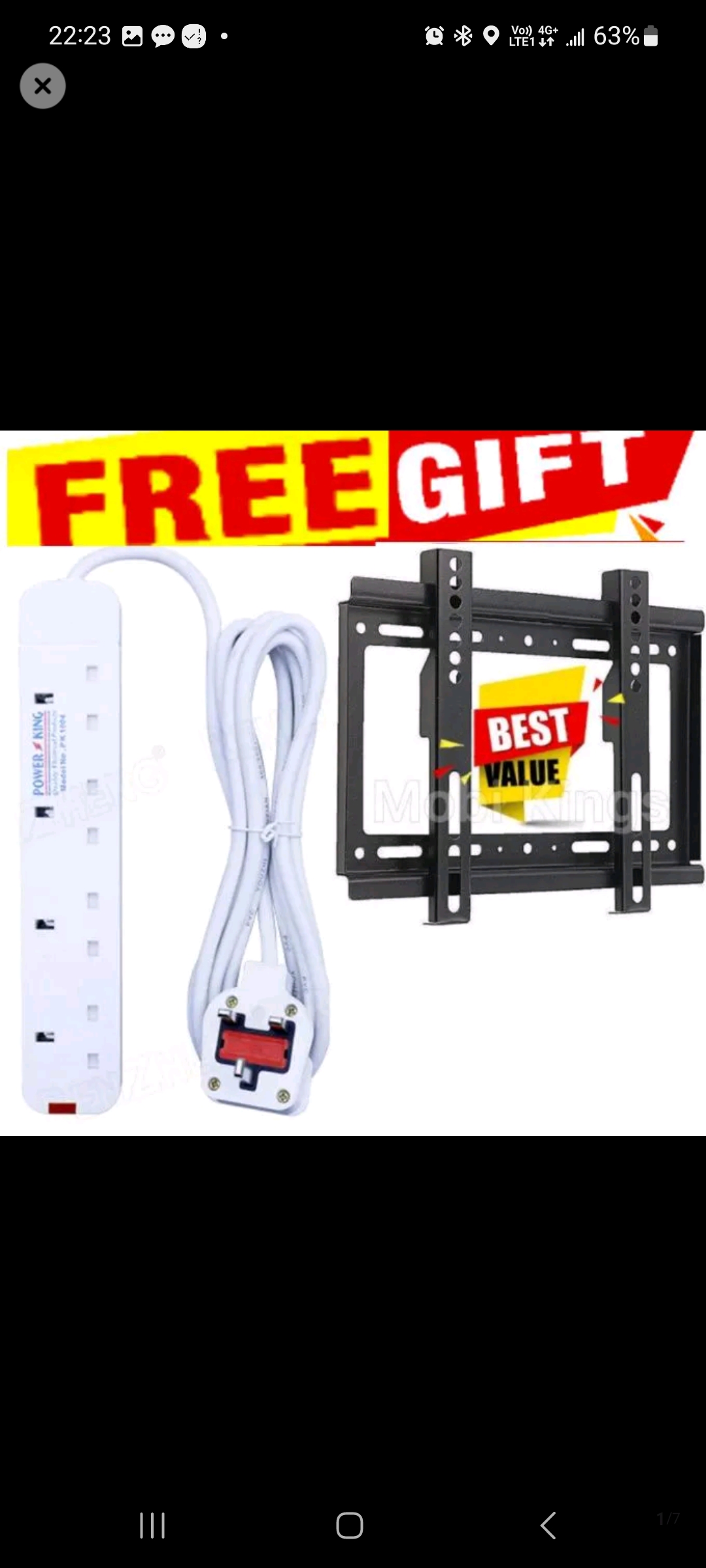 Wall mount and Power King Heavy Duty 4-way Power/Socket Extension Cable Charging Outlet powerking extension cable