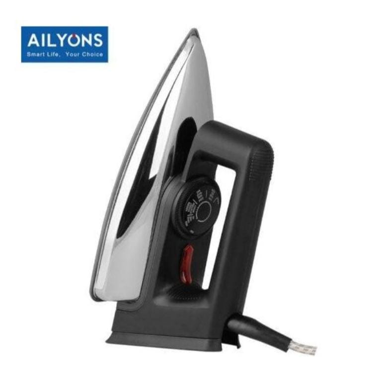 Ailyons 199A Electric dry ironbox with Aluminum sole plate The Ailyons 199A Electric Dry Iron features a pointed tip for precise ironing and an aluminum sole plate for smooth gliding