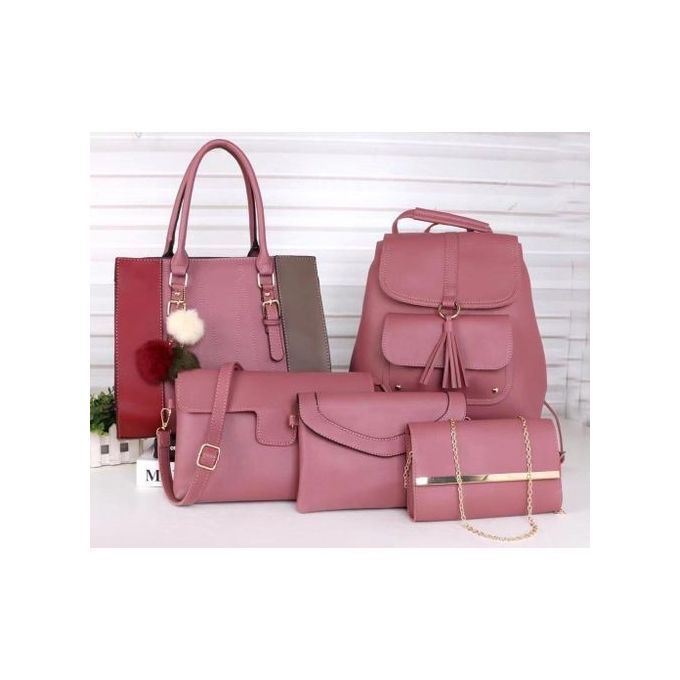 "Luxury 5-in-1 Women's Handbag Set – Elegant and Versatile Collection with Tote, Shoulder Bag, Crossbody, Clutch, and Wallet – Premium Quality, Perfect for Everyday and Special Occasions"