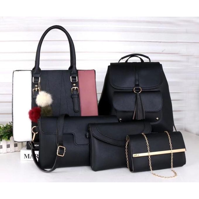 "Luxury 5-in-1 Women's Handbag Set – Elegant and Versatile Collection with Tote, Shoulder Bag, Crossbody, Clutch, and Wallet – Premium Quality, Perfect for Everyday and Special Occasions"