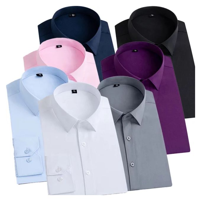 Fashionable 6-Pack Men’s Pure Cotton Long-Sleeve Button-Up Slim Fit Shirts – Official & Casual Wear, Comfortable and Stylish