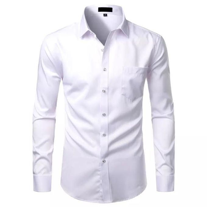 Fashionable 5-Piece Set of Men's Pure Cotton Black Long-Sleeve Button-Up Slim Fit Shirts – Versatile for Official and Casual Wear