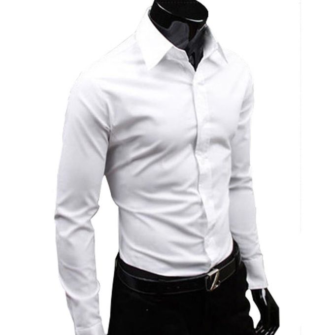 Fashionable 5-Piece Set of Men's Pure Cotton Black Long-Sleeve Button-Up Slim Fit Shirts – Versatile for Official and Casual Wear
