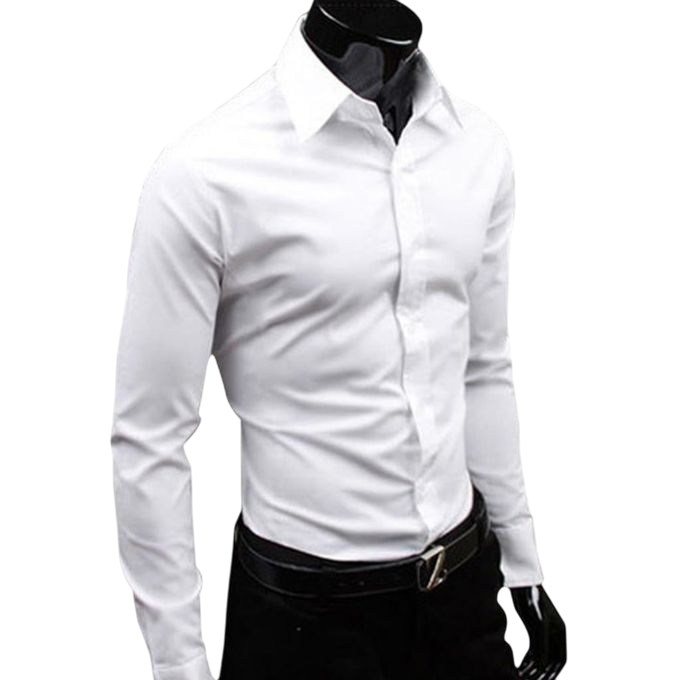 Fashionable 5-Piece Set of Men's Pure Cotton Black Long-Sleeve Button-Up Slim Fit Shirts – Versatile for Official and Casual Wear