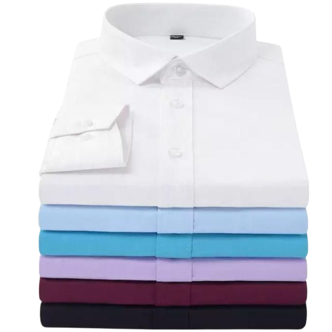 Fashionable 6-Pack Men’s Pure Cotton Long-Sleeve Button-Up Slim Fit Shirts – Official & Casual Wear, Comfortable and Stylish