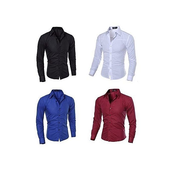 Premium Fashion Men's Shirts - 4-Pack of Cotton Slim Fit Shirts for Everyday Style and Comfort