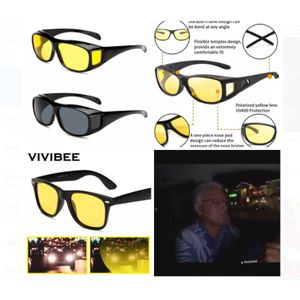 "2 Anti-Glare Night Vision Driver Goggles – Fashionable Sunglasses with Enhanced Light Vision for Night Driving, Cycling, and Outdoor Activities, Provides Clear Vision and Reduced Glare, Ideal Car Acc
