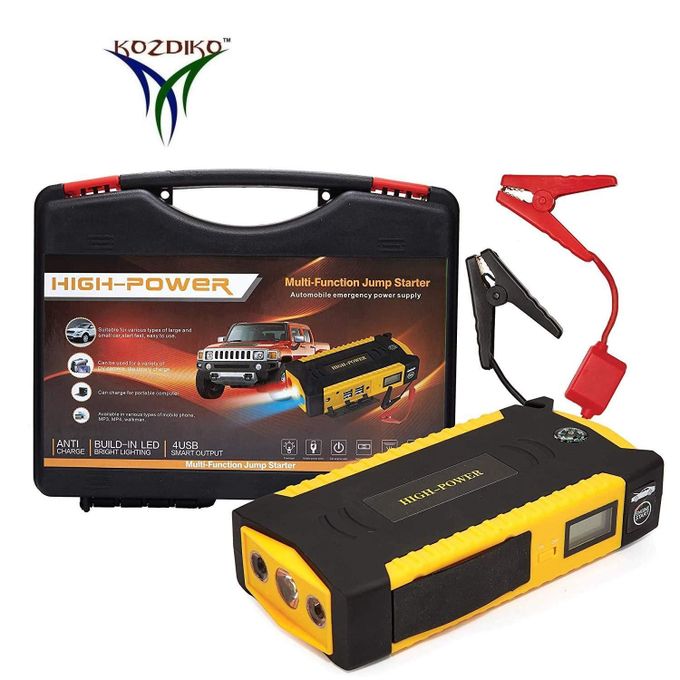 "High-Power Multifunction Car Jump Starter with Built-In Air Compressor – 12V Portable Emergency Power Bank & Tire Inflator | Jump Starts Petrol & Diesel Engines, Charges Devices, LED Light, Safety Pr