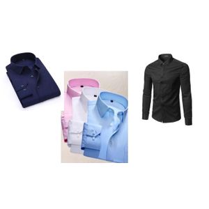 Fashionable 5-Piece Set of Men's Pure Cotton  Long-Sleeve Button-Up Regular  Fit Shirts – Versatile for Official and Casual Wear