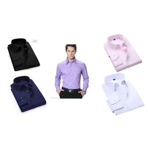 Fashionable 5-Piece Set of Men's Pure Cotton  Long-Sleeve Button-Up Regular  Fit Shirts – Versatile for Official and Casual Wear
