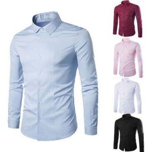 Fashionable 5-Piece Set of Men's Pure Cotton  Long-Sleeve Button-Up Regular  Fit Shirts – Versatile for Official and Casual Wear