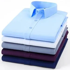 Fashionable 5-Piece Set of Men's Pure Cotton  Long-Sleeve Button-Up Regular  Fit Shirts – Versatile for Official and Casual Wear