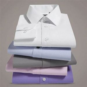 Fashionable 5-Piece Set of Men's Pure Cotton  Long-Sleeve Button-Up Regular  Fit Shirts – Versatile for Official and Casual Wear