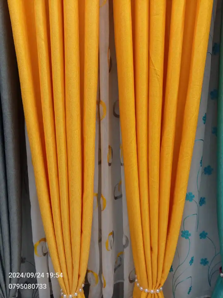 [Today Only] MUSTARD YELLOW CURTAINS WITH SHEERS 3Pcs Set - 2pcs Gathered Curtains + 1pc Sheer - Ready made Living & Bedroom Set. Window & Door Curtain Set