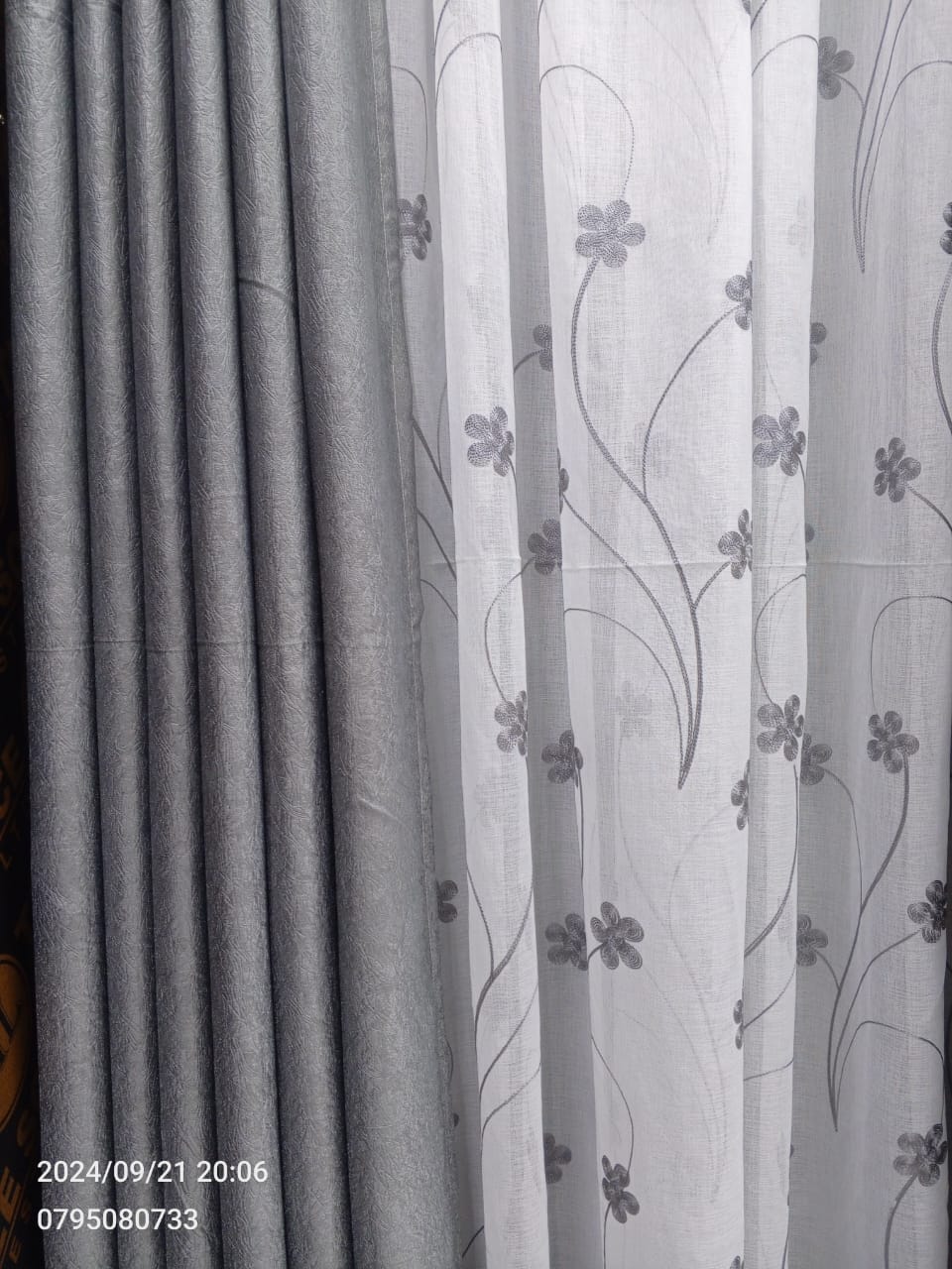 Gray Curtains – Ready-to-Hang Door Panel - Window Panel - Single Panel - 1.5m Grey
