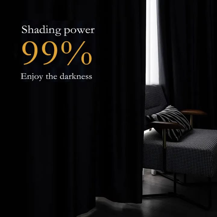 2PCS Cream Blackout Curtains – Heavy Luxury Fabric for Living Room & Bedroom | Ready Made Window & Door Drapes. - 2PCS (2 Curtains, No Sheer/Net).