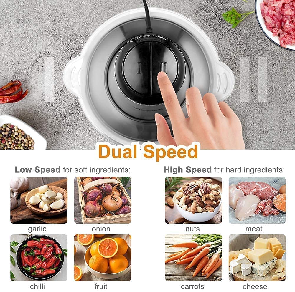 Stainless Steel Electric Meat Grinders with Bowl Heavy for Kitchen Food Chopper, Meat, Vegetables, Onion, Garlic Slicer Dicer, Fruit & Nuts Blender (300 Watts) (2 LITER)