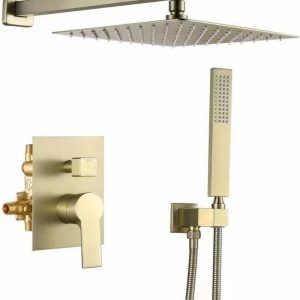 Modern-look wall-mounted Shower Faucet Set, Shower System With 10"  Shower Head and Handheld Shower