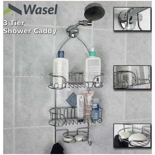 Hanging Shower Storage Rack 3 Tier Classy Shower Candy Organizer Stainless Steel