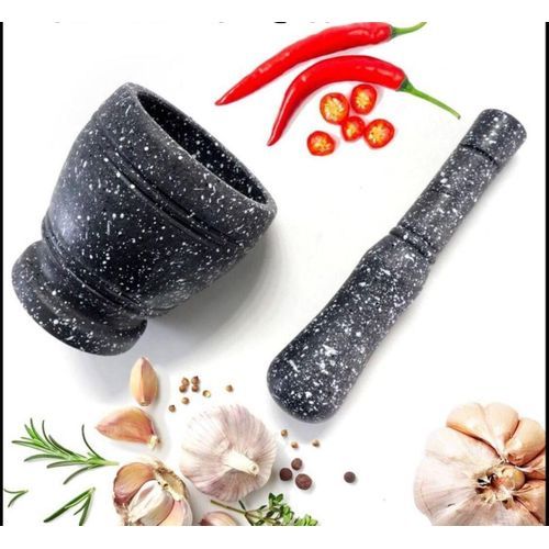Mortar and Pestle, Heavy Duty 100% Granite Mortar and Pestle Set, Slip Resistant Foam Base, Grind Spice and Herbs