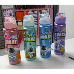 Let's go space bottle Water Bottle Cute Cartoon Kids Strap Cup Convenient Sport Style for Kindergarten and Primary School Students
