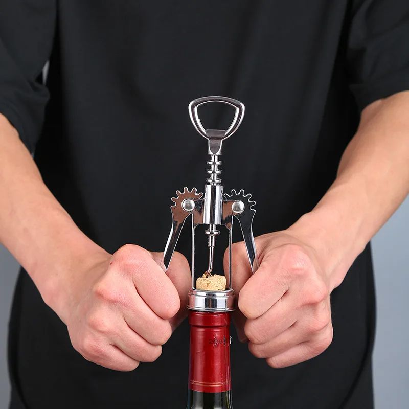 Stainless Steel Corkscrew Wine Bottle Opener | Durable and Rust-Resistant | Ergonomic Design for Easy Uncorking | Compact and Lightweight for Home, Bar, or Travel