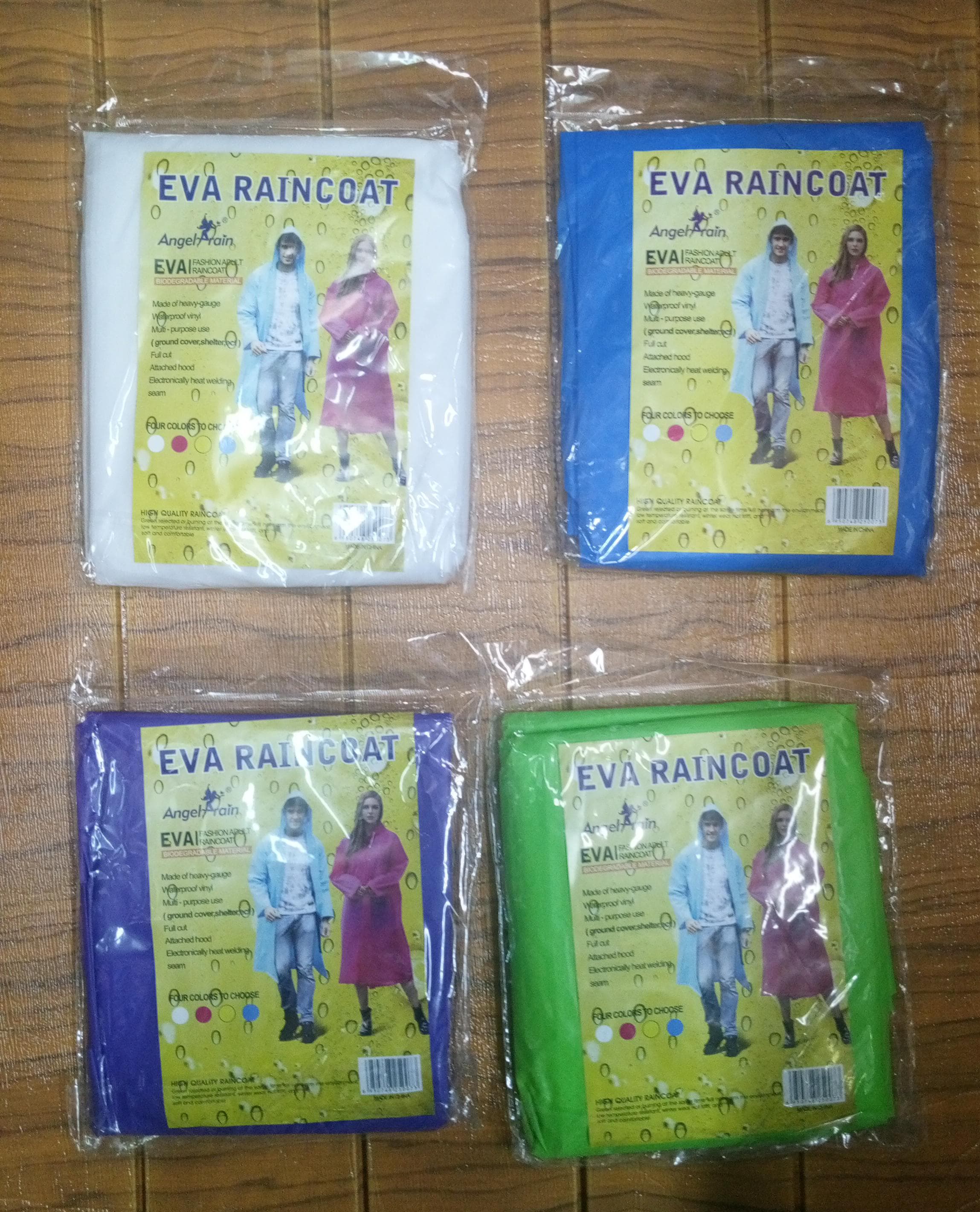 Long EVA Material Plastic Raincoat Waterproof Rain Coat Adults.Free SizeSafe & Eco-friendly - The rain poncho is made of an eco-friendly material (100% EVA), no plastic smell and no harmless, compared