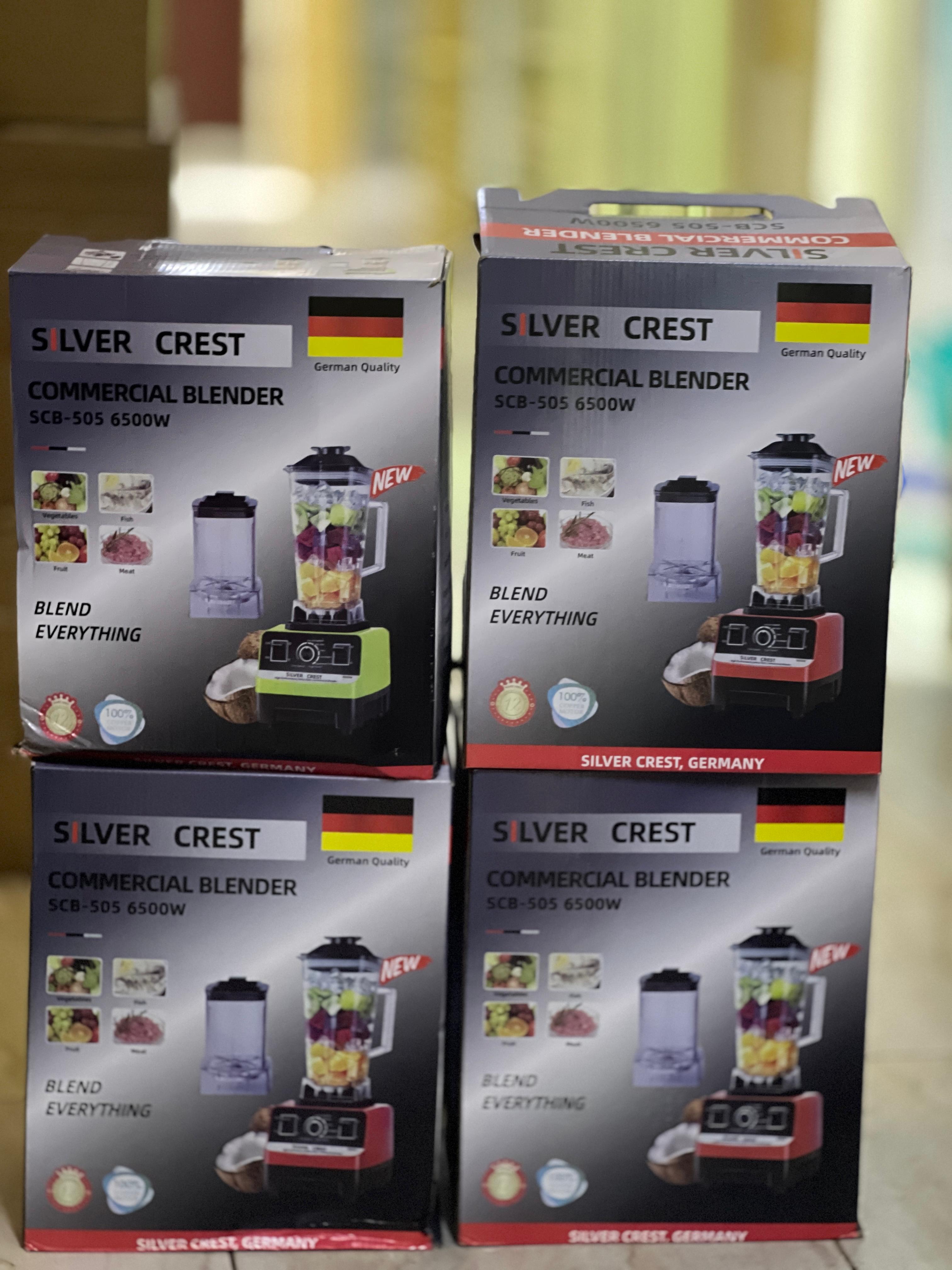 Silver Crest Commercial Blender, model SCB-505.
This is a heavy-duty, multifunction blender designed for commercial and home use, with a power rating of 6500W. It is often sold as a 2-in-1 blender and