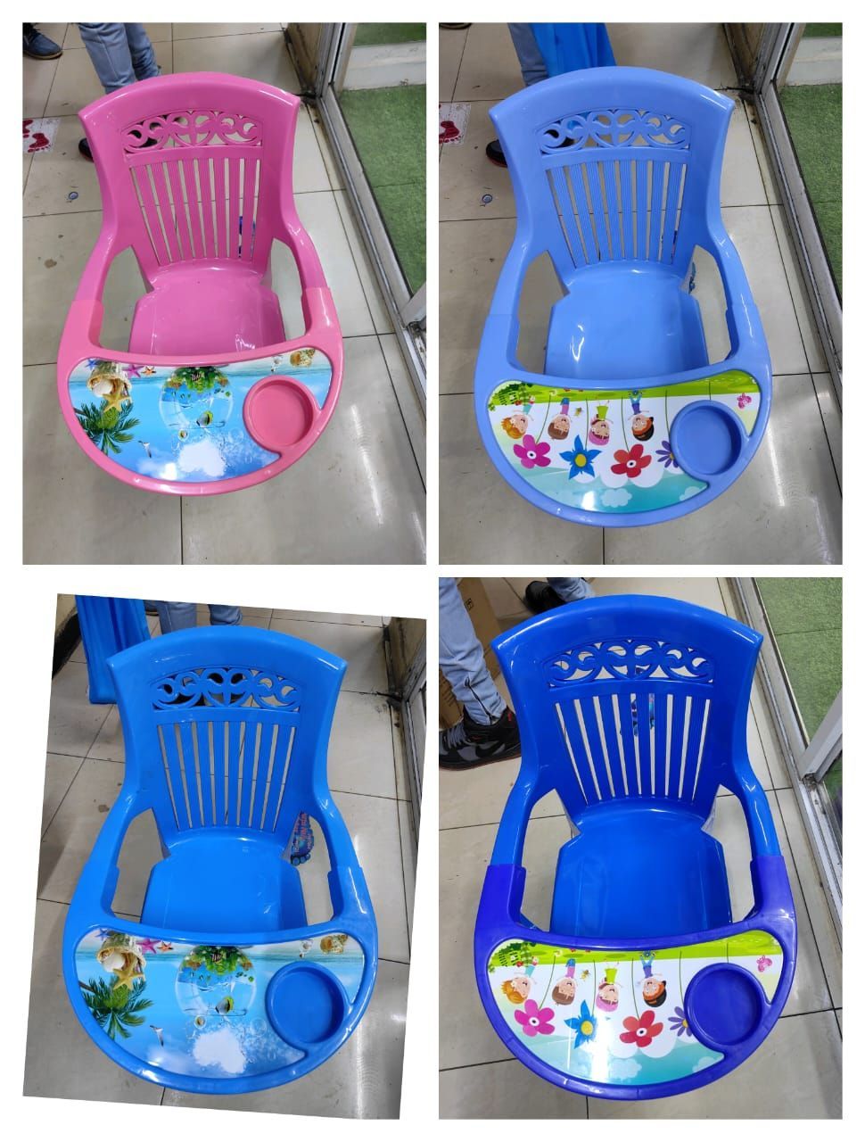 Baby Feeding Chair KEY FEATURES The high chair folds flat and stands upright when folded, making it easy to store, even in small rooms Highly secure thanks to its 5-point safety harness Plastic tray
