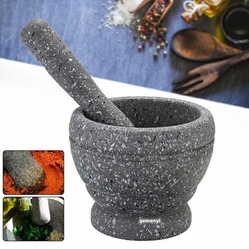 Mortar & Pestle Crusher Polished Granite.Features: Granite Pestle & Mortar; Honed & Polished Granite. Grind, crush, pound spices and herbs with the Solid Granite Pestle and Mortar Set  is perfect for